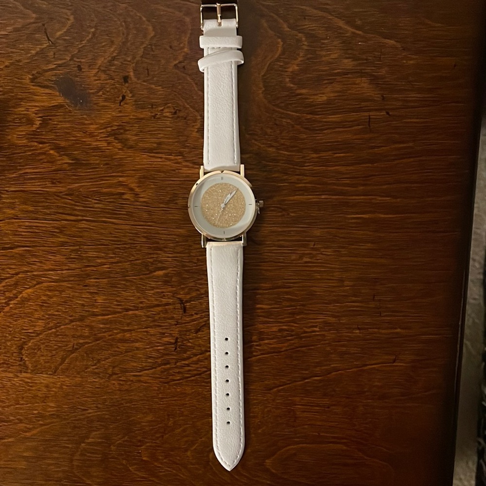 Yves Rocher Women's White and Gold Watch in Original Packaging Never Worn NWT